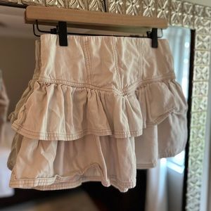 American Eagle | Khaki Denim Ruffle Skirt | Size XS